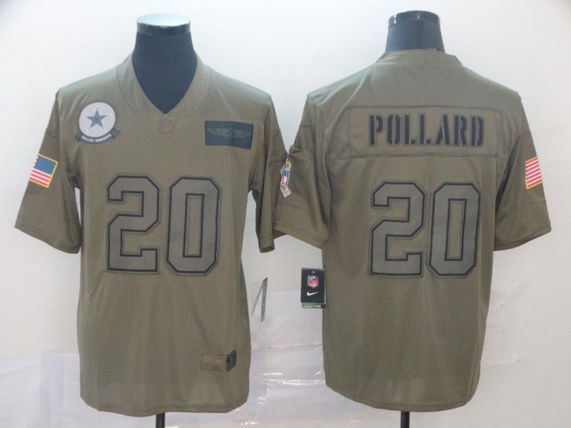 Men Dallas cowboys #20 Pollared Nike Camo 2019 Salute to Service Limited NFL Jerseys